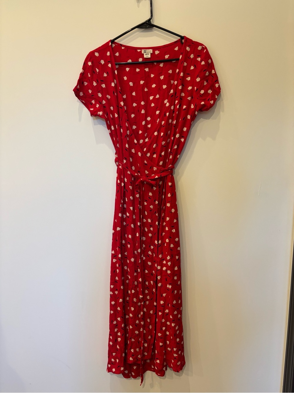 Billabong Midi Red Heart Print Wrap Dress - Women
